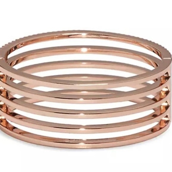 Vince Camuto Rose Gold pave crystal Alternating Line hinge Bangle NWT - Picture 2 of 5